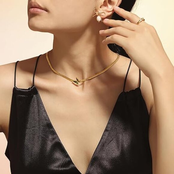 Neiman Marcus 14K Gold Plated Stainless Steel Butterfly Necklace - Picture 1 of 5